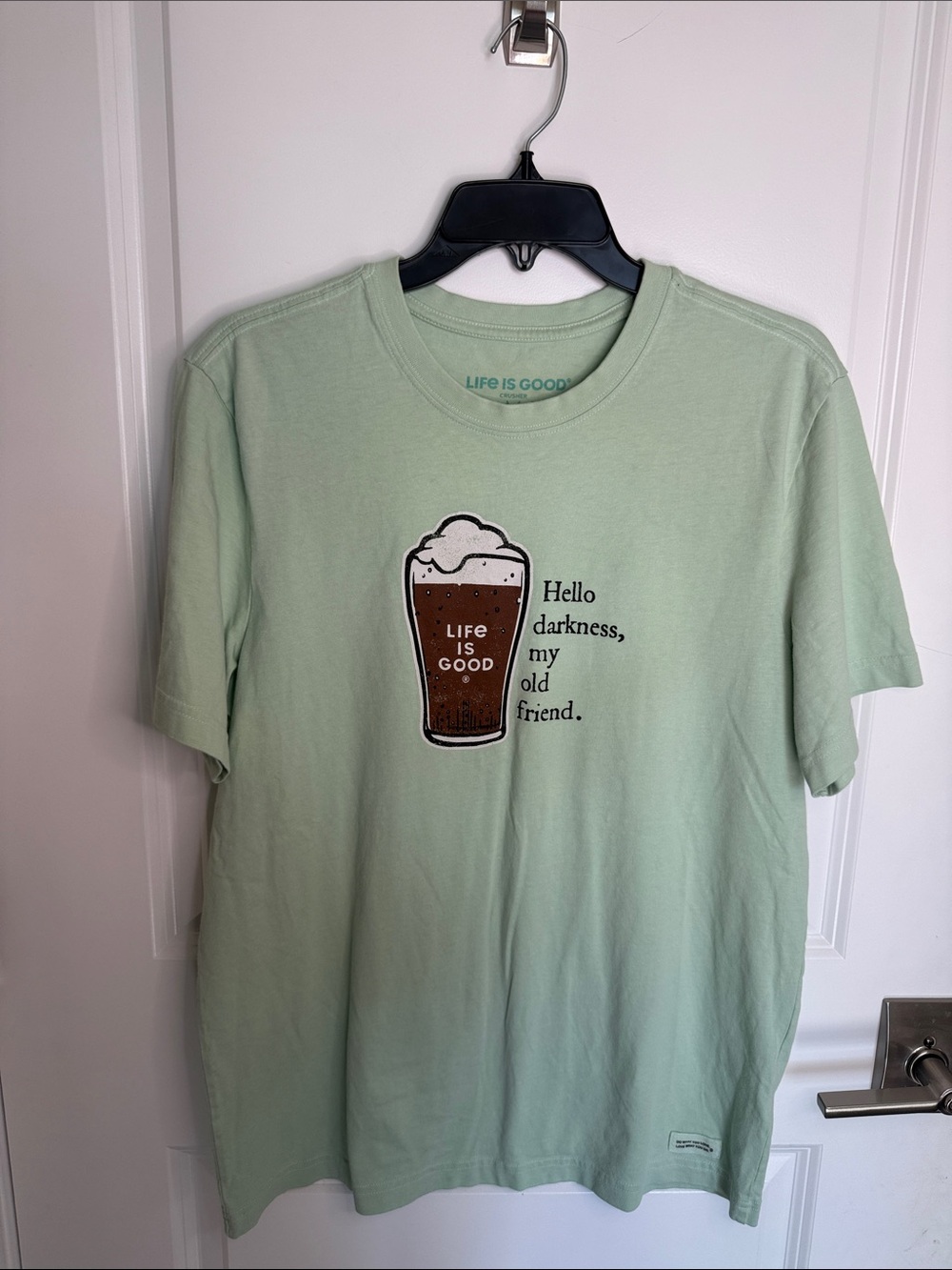 Life Is Good Mint Green Men’s Graphic Tee - Beer Glass Design